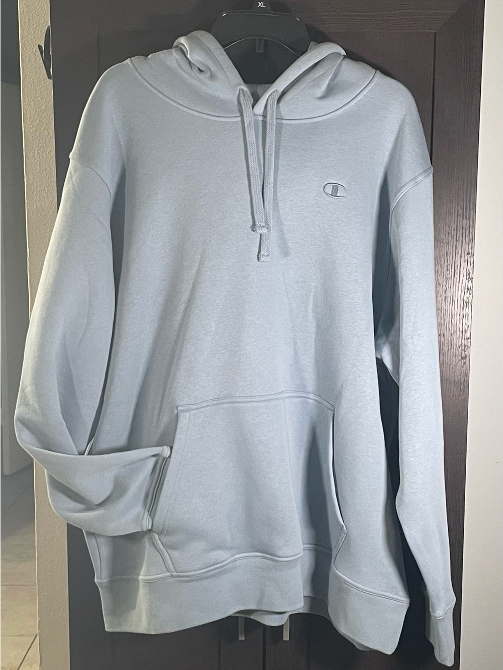 NWT Champion Light Blue Pullover Hoodie with Logo